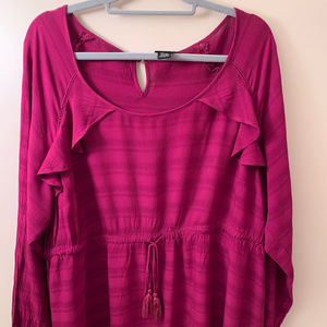 Torrid Magenta Tie Front Blouse